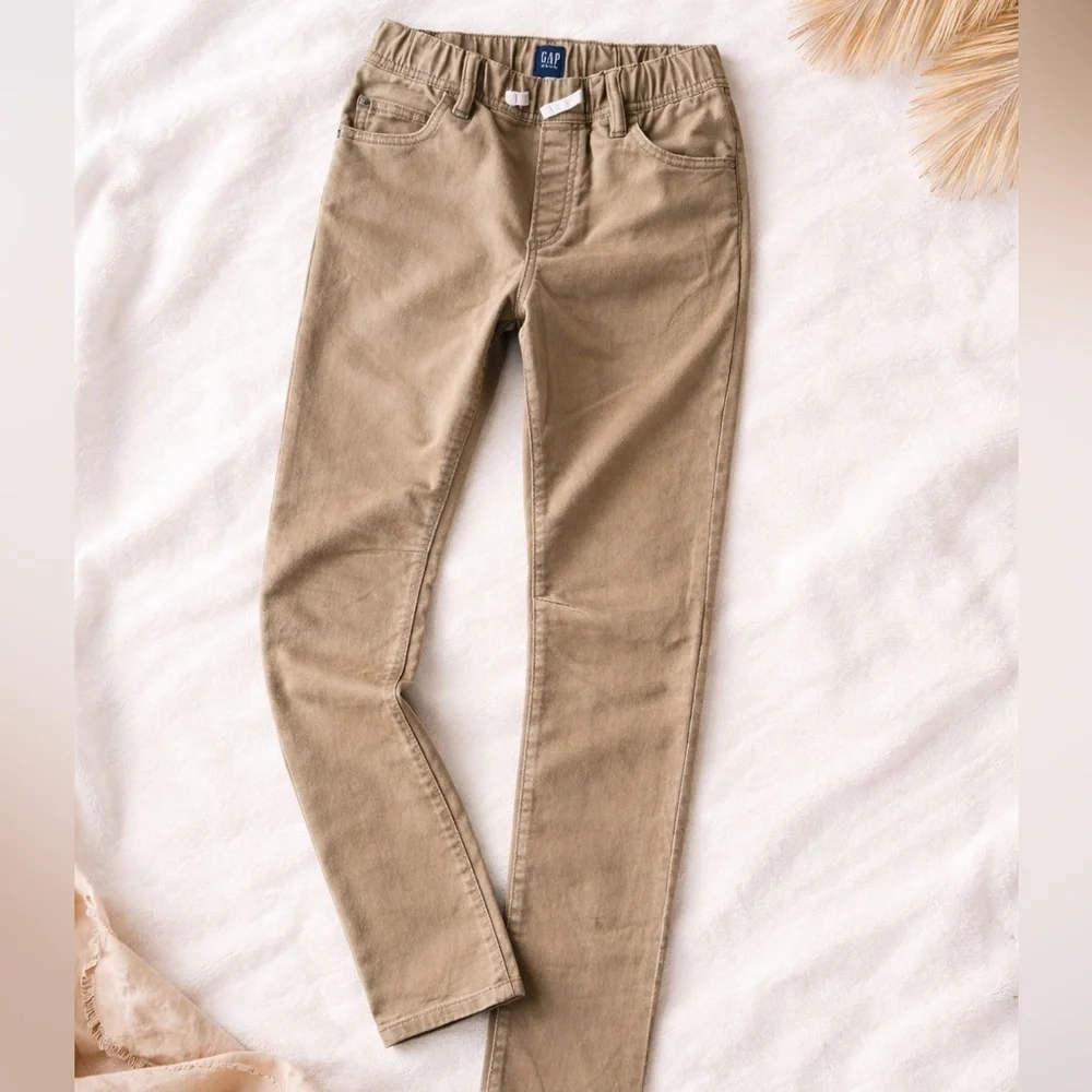 GAP pull on Stretch Slim Boys YXL 14 16 Jeans pants Tan uniform khaki school